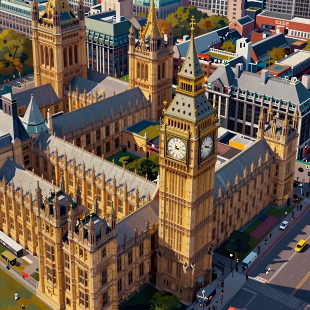 Big Ben & Parliament — surreal art by SideBush
