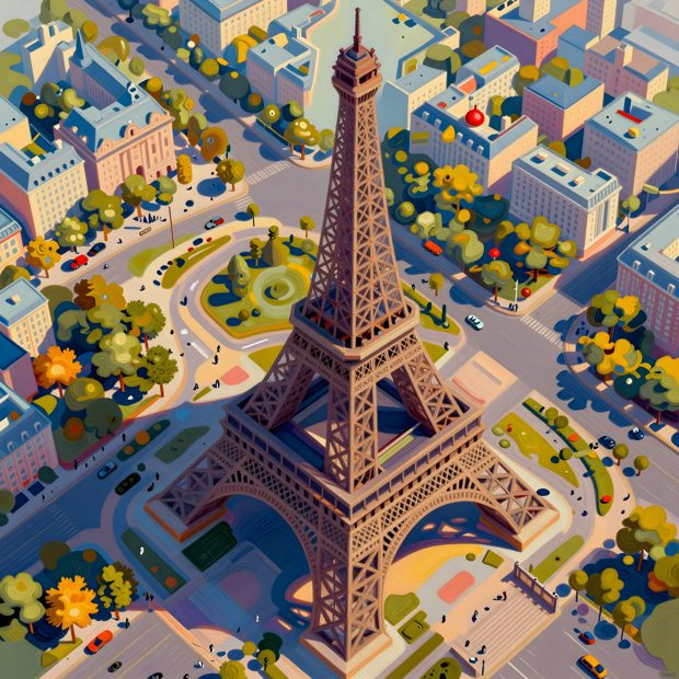 The Eiffel Tower — surreal art by SideBush