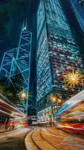 Hong Kong Street — surreal art by SideBush