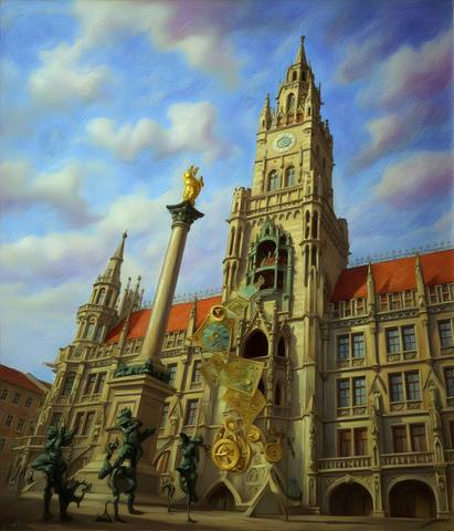 Munich Rathaus — surreal art by SideBush