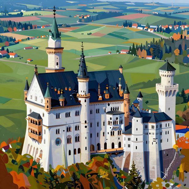 Neuschwanstein Castle — surreal art by SideBush