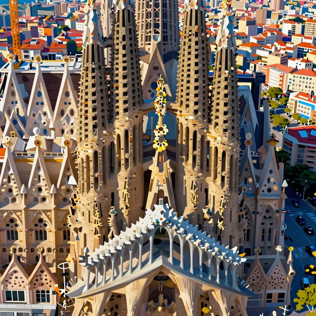 Sagrada Família, Barcelona — surreal art by SideBush